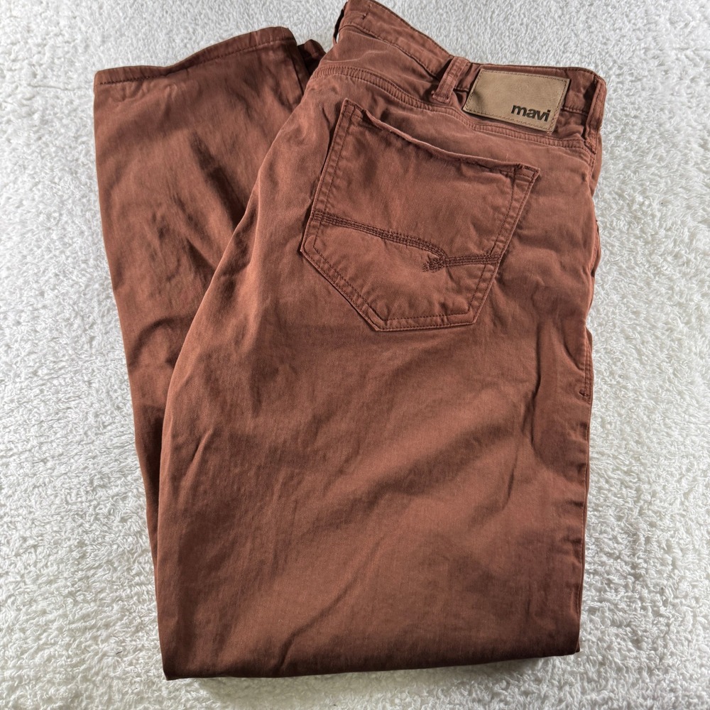 Mavi Zach Straight Leg Pants Men's 40/30 Red Burgundy Casual Work Stretch Pants